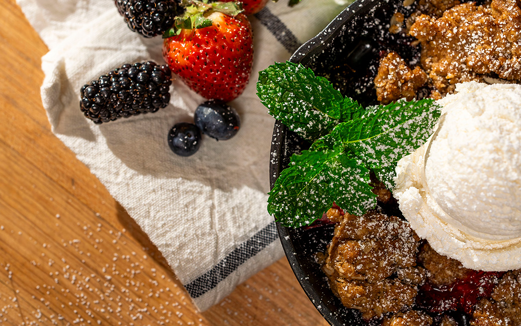 Mixed Berry Skillet Cobbler 